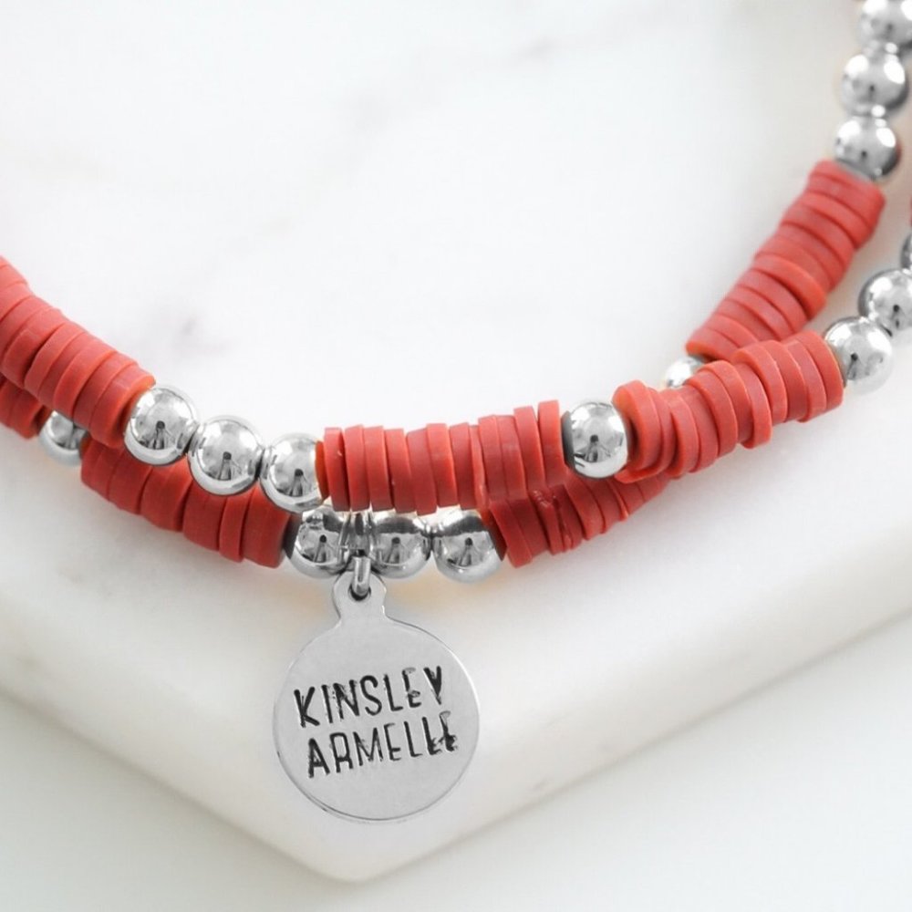 Thora Collection Silver Crimson Bracelet Set